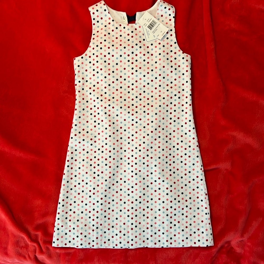 Florence Eiseman Polka Dot Dress Size 10 (white, reds, blues)